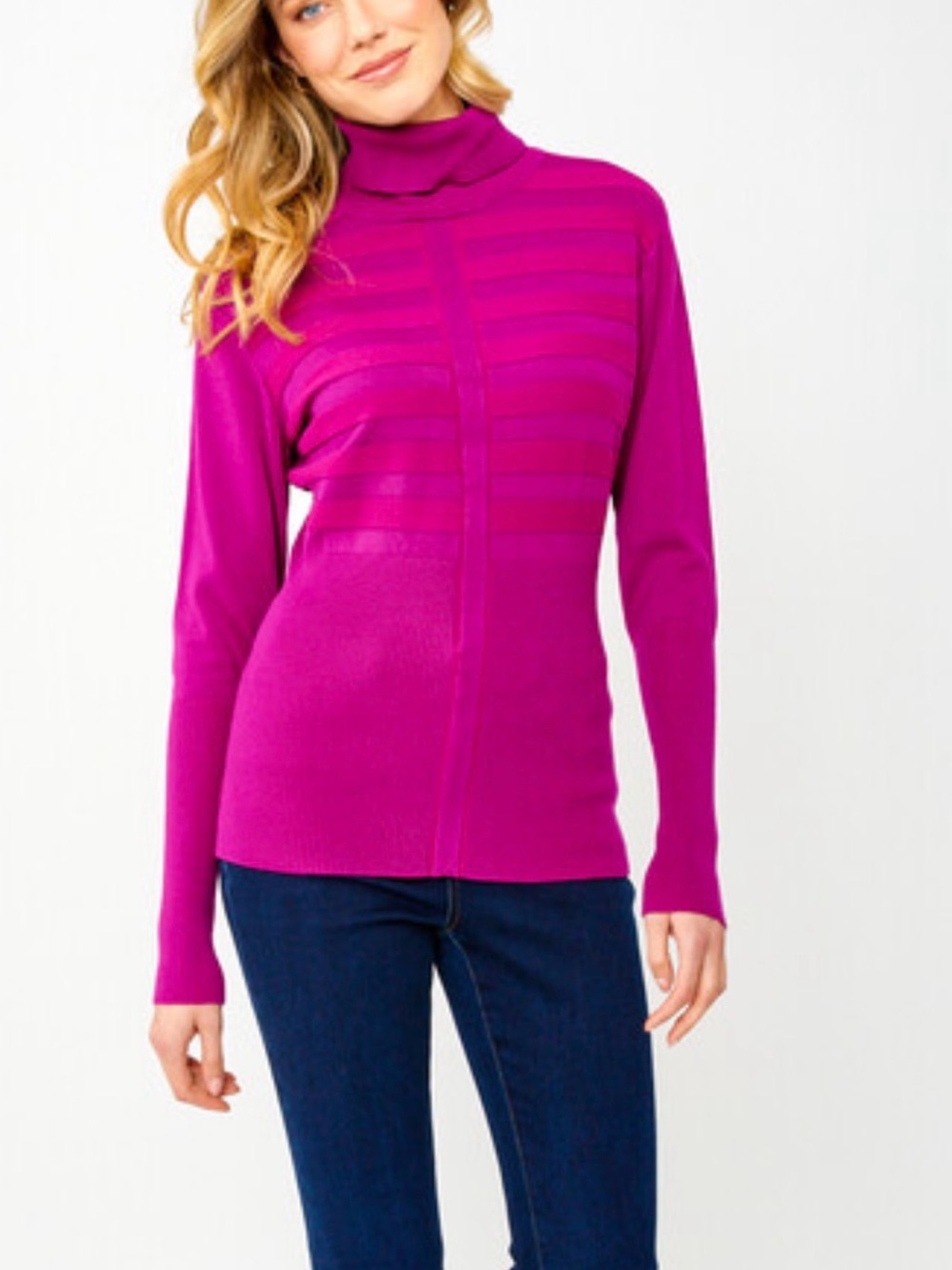 Frank Lyman Fuchsia Pink Turtleneck Sweater – Size Small